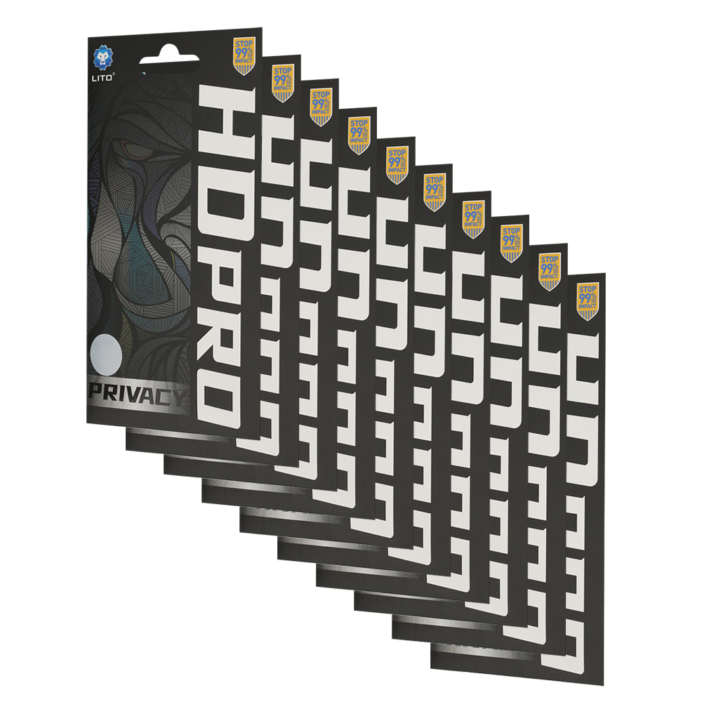 Lito HD Pro Privacy-Displayschutzfolie für Apple iPhone 18 Pro Max, gehärtetes Glas, vollflächig klebend, 10er-Set
