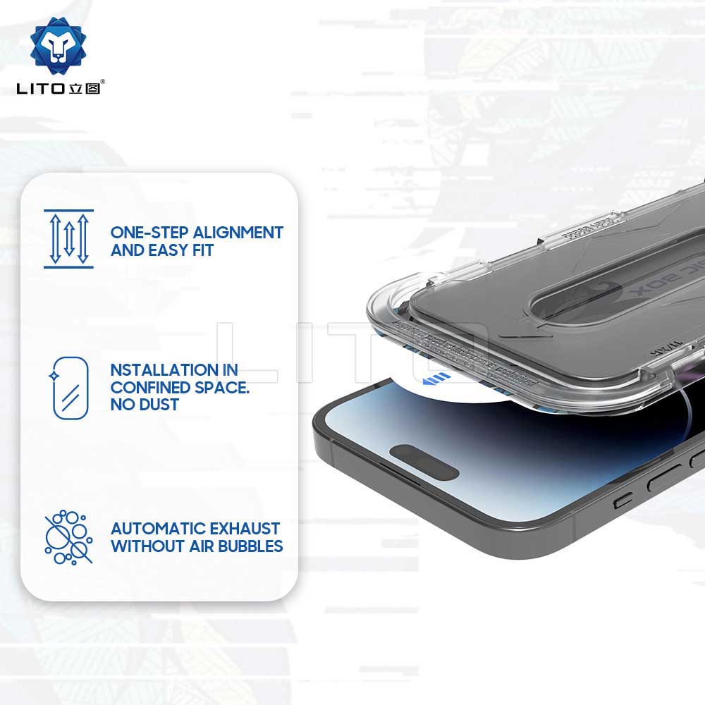 Privacy-Schutzfolie Lito Magic Glass Box D+ Tools für Apple iPhone 11 Pro, gehärtetes Glas, Full Glue