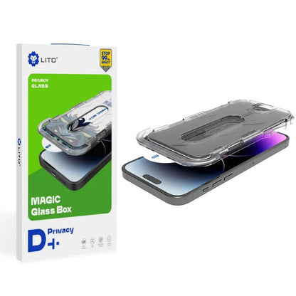 Privacy Screen Protector Film Lito Magic Glass Box D+ Tools for Apple iPhone 12 / 12 Pro, Tempered Glass, Full Glue