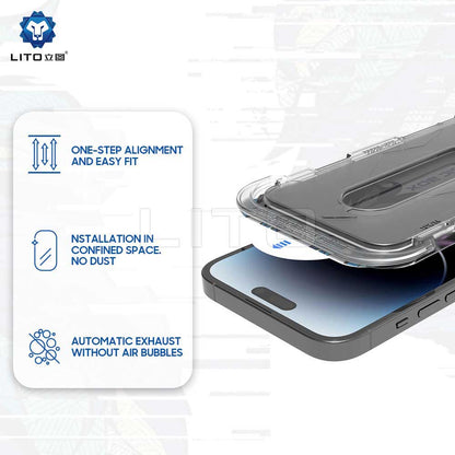 Privacy-Schutzfolie Lito Magic Glass Box D+ Tools für Apple iPhone 14 Pro, gehärtetes Glas, Vollkleber