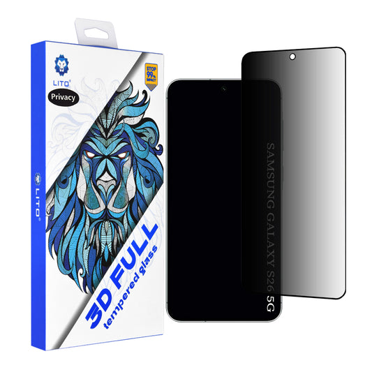 Lito Privacy Screen Protector for Samsung Galaxy S26, Tempered Glass, Full Glue, 3D