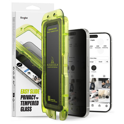 Privacy-Schutzfolie Ringke Easy Slide für Apple iPhone 17 Pro Max, gehärtetes Glas, Full Glue, 2er-Set