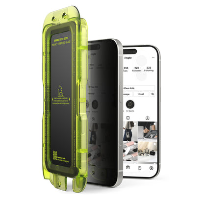 Privacy-Schutzfolie Ringke Easy Slide für Apple iPhone 17 Pro Max, gehärtetes Glas, Full Glue, 2er-Set