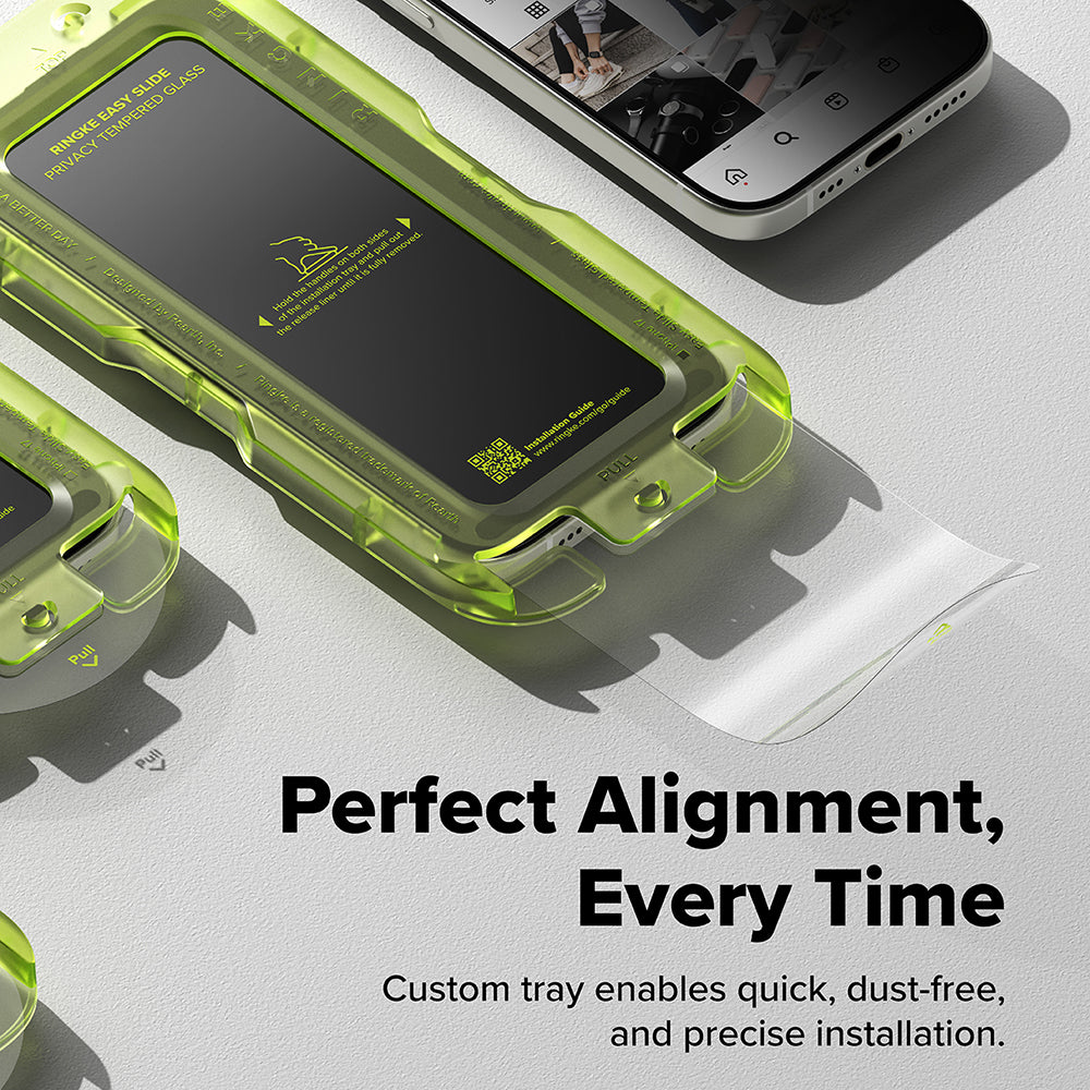 Privacy-Schutzfolie Ringke Easy Slide für Apple iPhone 17 Pro Max, gehärtetes Glas, Full Glue, 2er-Set