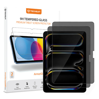 Privacy Screen Protector Techsuit ArmorGlass CrystalHD for Apple iPad Air 13 (2026), Tempered Glass, Full Glue, Set of 2 pieces