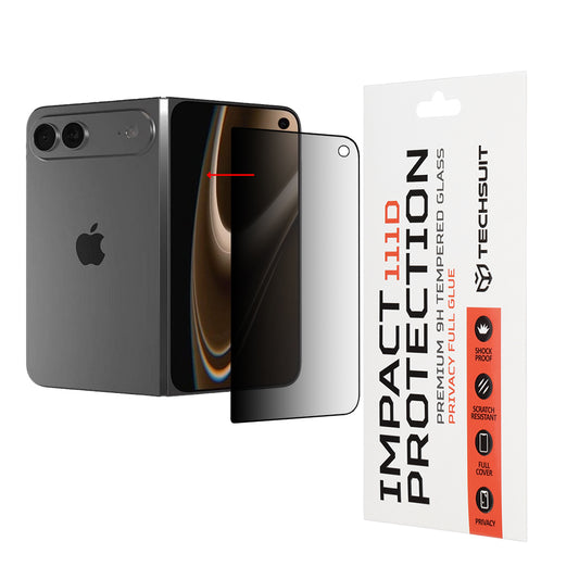 Außenbildschirm-Schutzfolie Privacy Techsuit für Apple iPhone Ultra, gehärtetes Glas, Full Glue, 111D