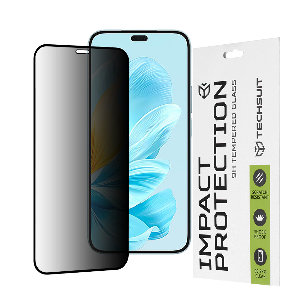 Privacy Techsuit Displayschutzfolie für Honor 200 Lite, gehärtetes Glas, Full Glue, 111D