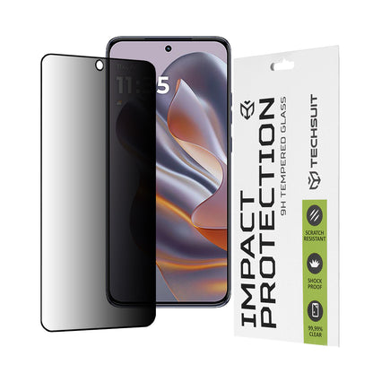 Privacy Techsuit Displayschutzfolie für Motorola Edge 50 Neo, gehärtetes Glas, Full Glue, 111D