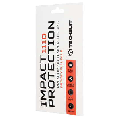 Privacy Screen Protector Techsuit for Motorola Edge 70 Max, Tempered Glass, Full Glue, 111D