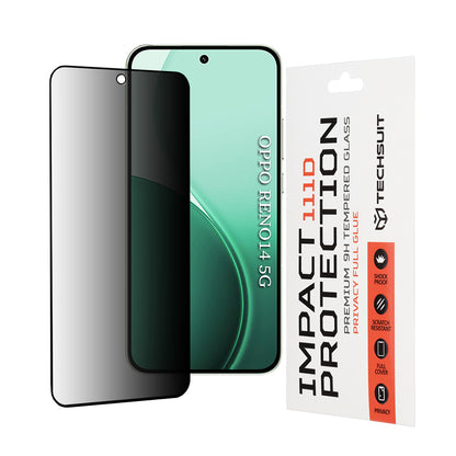 Schutzfolie Privacy Techsuit für Oppo Reno14, Gehärtetes Glas, 111D