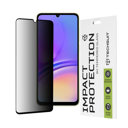 Privacy Techsuit Screen Protector Film for Samsung Galaxy A05s A057 / A05 A055, Tempered Glass, Full Glue, 111D