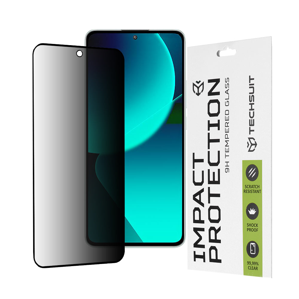 Privacy Techsuit Displayschutzfolie für Xiaomi 13T Pro / 13T, gehärtetes Glas, Full Glue, 111D