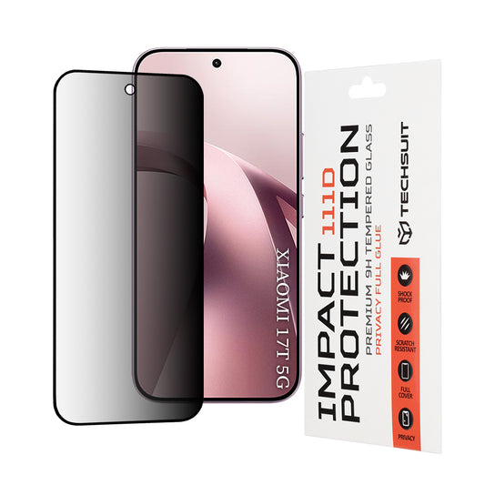Privacy Techsuit Displayschutzfolie für Xiaomi 17T, gehärtetes Glas, Full Glue, 111D