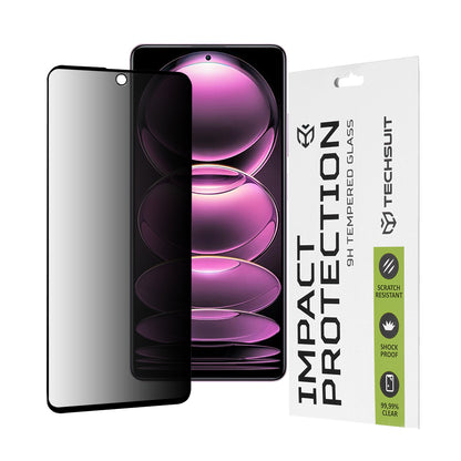Privacy Techsuit Screen Protector Film for Xiaomi Poco X5 Pro / Redmi Note 12 Pro 5G / Note 12 Pro+, Tempered Glass, Full Glue, 111D