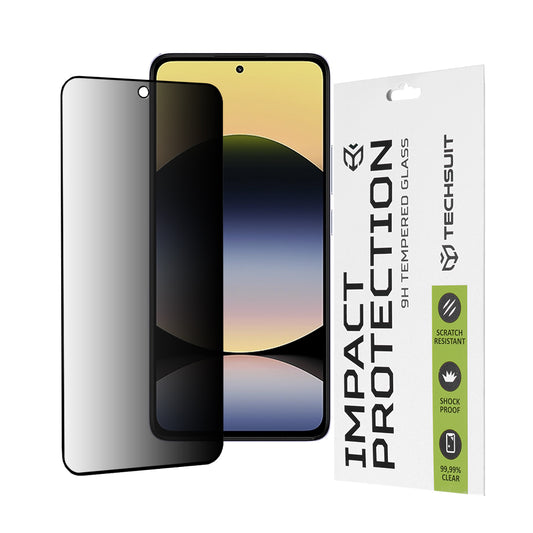 Privacy Techsuit Displayschutzfolie für Xiaomi Redmi Note 14 4G (Standard), gehärtetes Glas, Full Glue, 111D