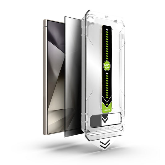 Privacy-Schutzfolie Techsuit TitanGlass CrystalHD für Samsung Galaxy S24 Ultra S928, Sicherheitsglas, Vollkleber