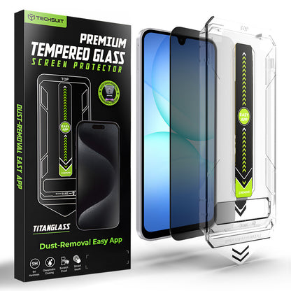 Privacy-Schutzfolie Techsuit TitanGlass CrystalHD für Samsung Galaxy A17 5G / A16 5G A166, Sicherheitsglas, Vollkleber
