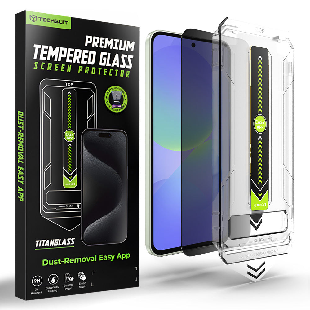 Privacy-Schutzfolie Techsuit TitanGlass CrystalHD für Samsung Galaxy A37 5G / A36 A366, Sicherheitsglas, Vollkleber