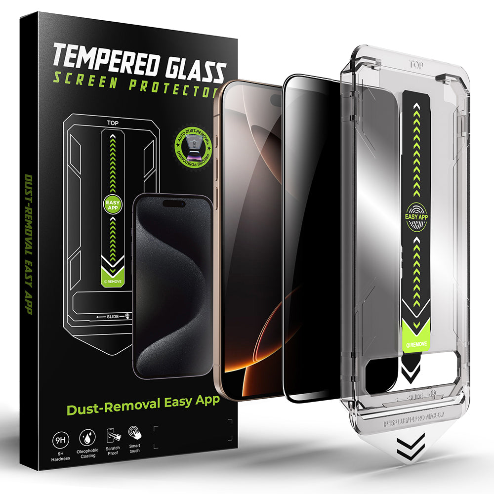 Privacy Screen Protector Techsuit TitanGlass for Apple iPhone 15 Pro Max, Tempered Glass, Full Glue