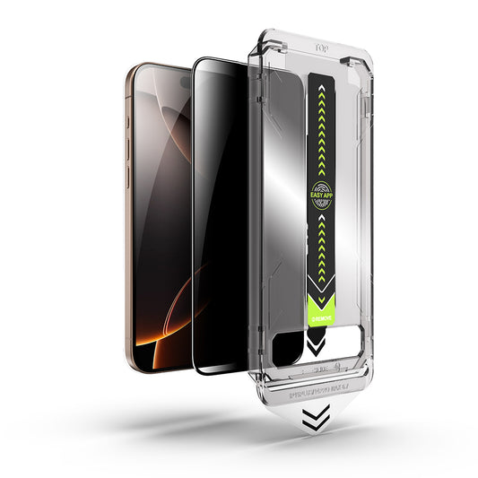 Privacy Screen Protector Techsuit TitanGlass for Apple iPhone 17 / 16 Pro, Tempered Glass, Full Glue