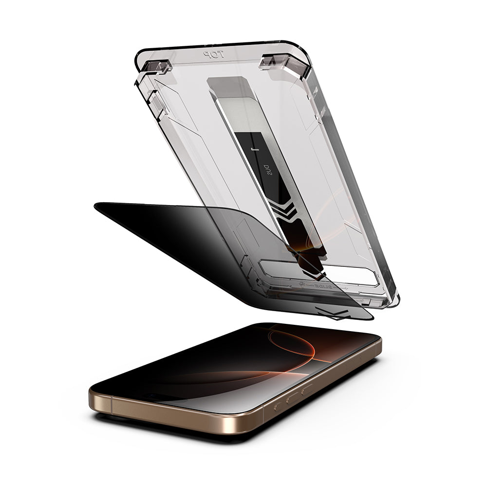 Privacy Screen Protector Techsuit TitanGlass for Apple iPhone 17 / 16 Pro, Tempered Glass, Full Glue, Set of 2 Pieces