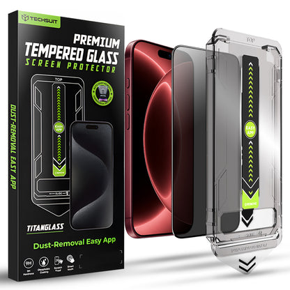 Privacy Screen Protector Techsuit TitanGlass for Apple iPhone 18 Pro Max, Tempered Glass, Full Glue