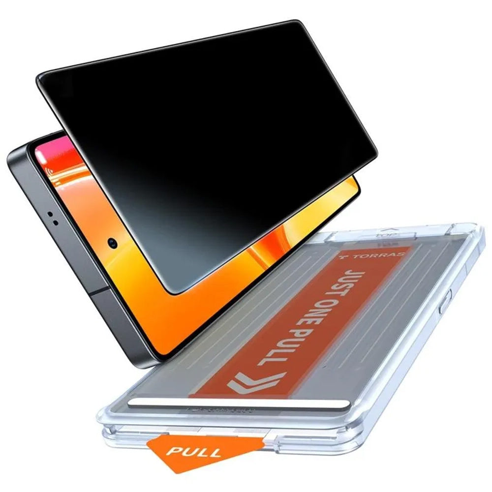 Schutzfolie Ecran Privacy Torras GlassGo Install Master für Samsung Galaxy S26 Ultra S948, Gehärtetes Glas, Full Glue