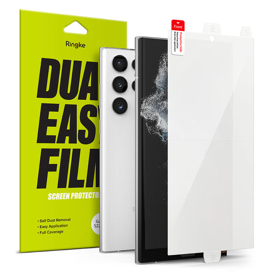 Schutzfolie Ringke Dual Easy für Samsung Galaxy S22 Ultra 5G S908, Kunststoff, Set 2 Stück