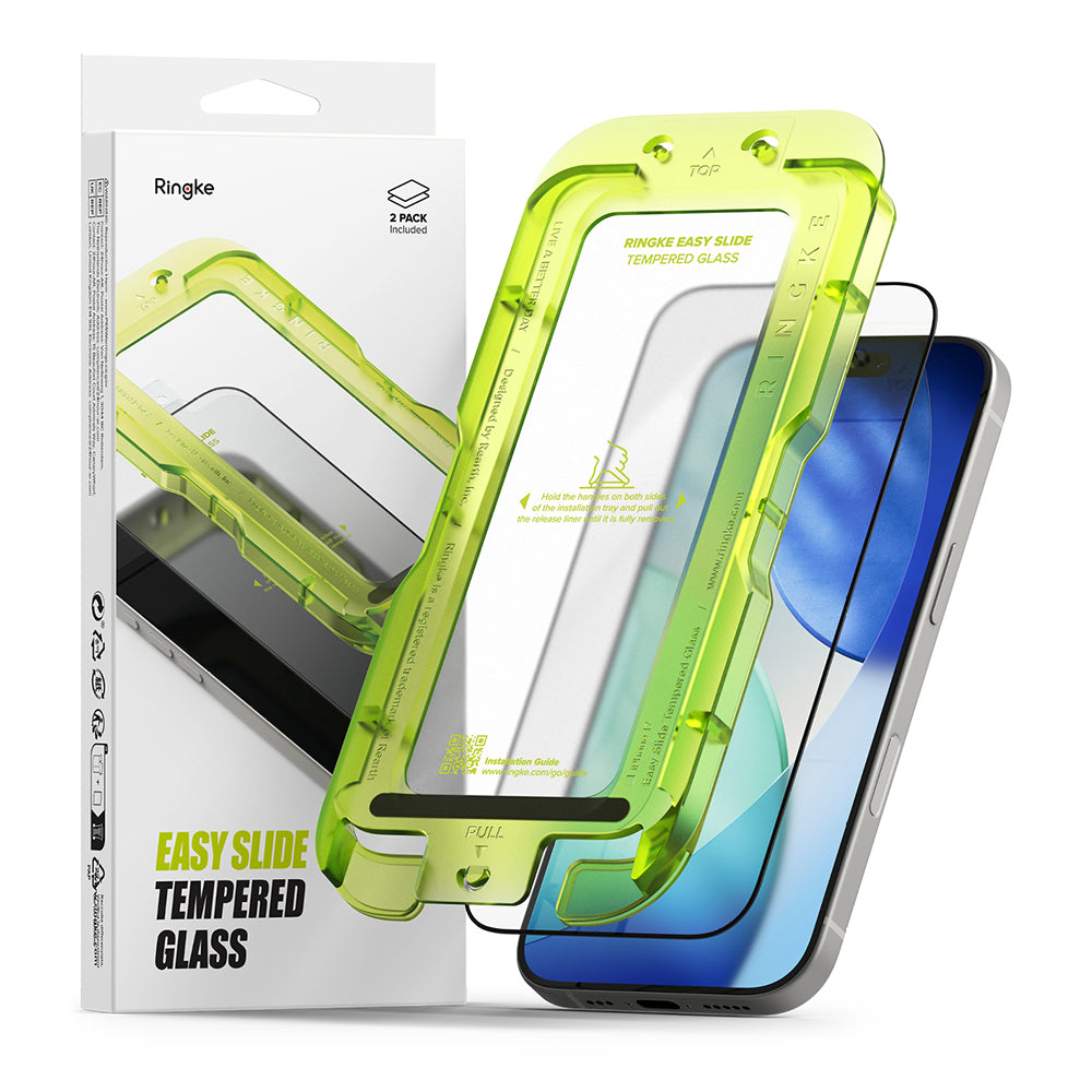 Ringke Easy Slide Displayschutzfolie für Apple iPhone 17 Pro Max, gehärtetes Glas, Full Glue, 2er-Set
