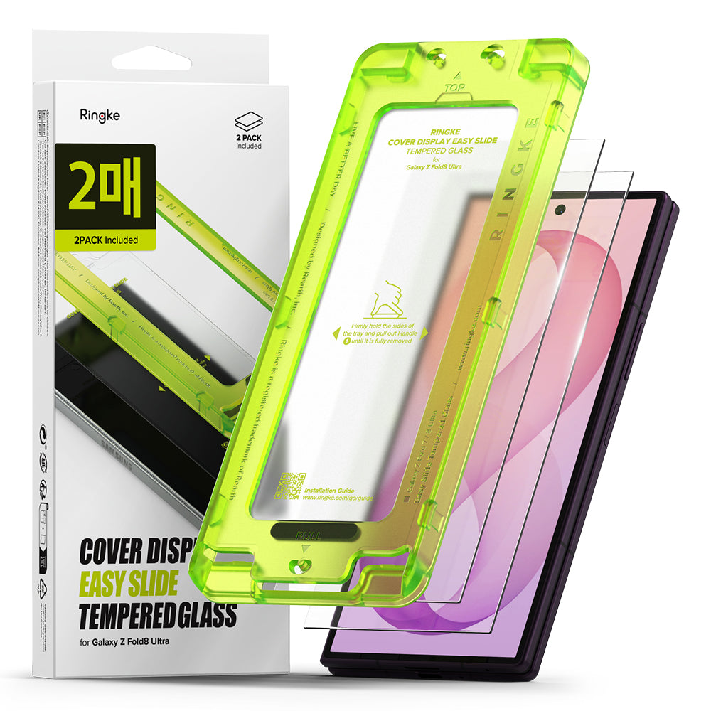 Ringke Easy Slide Außendisplay-Schutzfolie für Samsung Galaxy Z Fold8 Ultra F976, gehärtetes Glas, Vollkleber, 2er-Set
