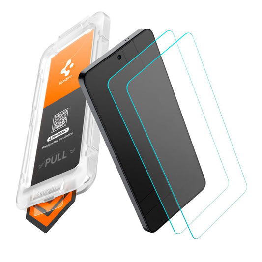 Schutzfolie Spigen GlastR EZ FIT Pro HD für Samsung Galaxy S26 S942, Gehärtetes Glas, Vollverklebung, Set mit 2 Stück AGL11095