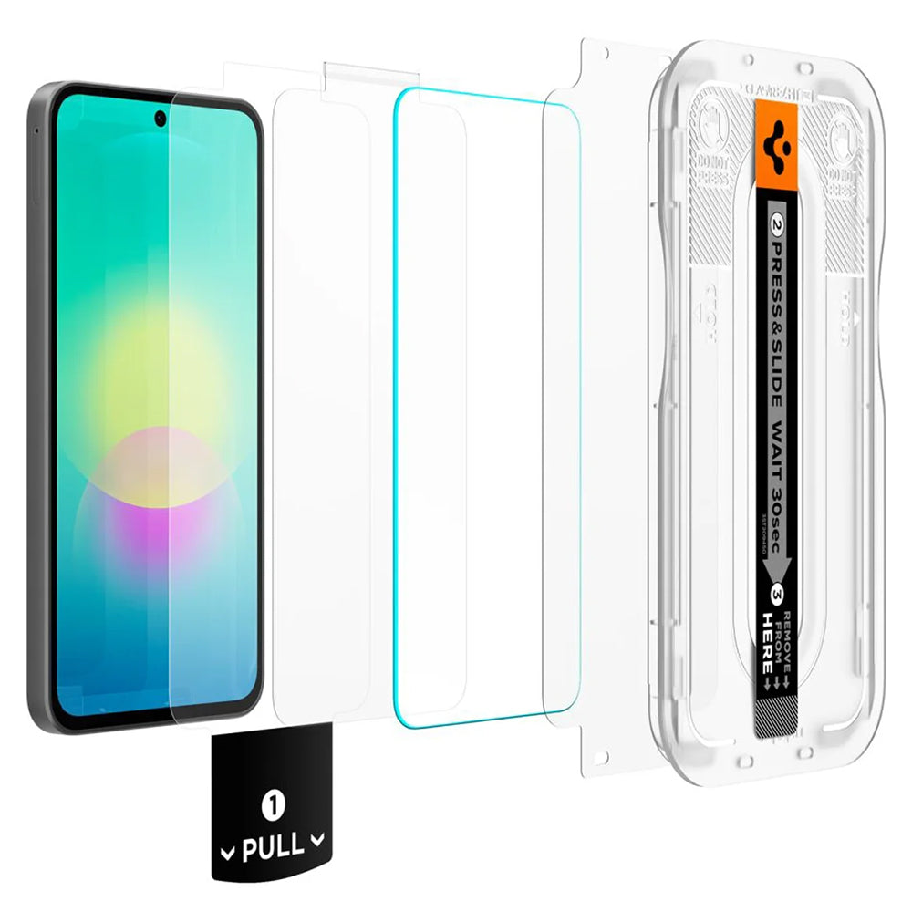 Spigen GlastR EZ FIT Pro Screen Protector for Samsung Galaxy A27 5G, Tempered Glass, Full Glue, Set of 2 pieces AGL11809