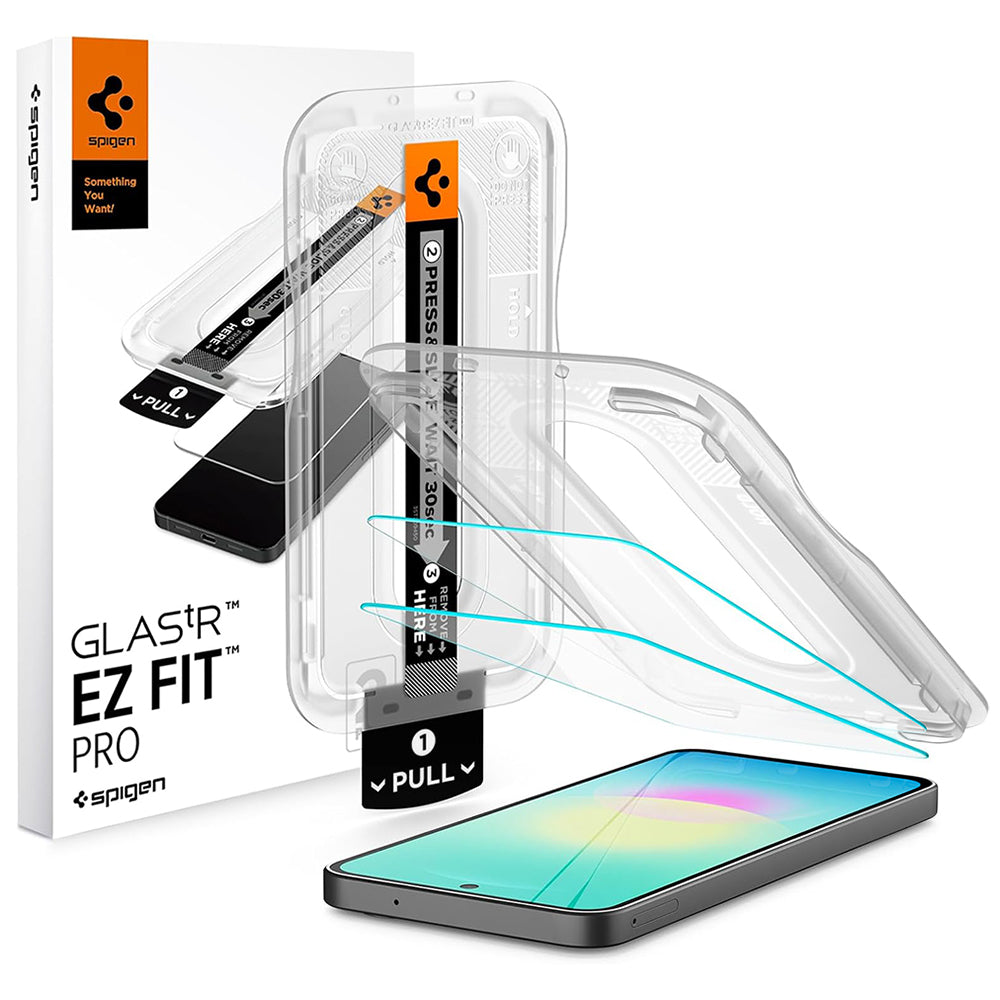 Spigen GlastR EZ FIT Pro Screen Protector for Samsung Galaxy A27 5G, Tempered Glass, Full Glue, Set of 2 pieces AGL11809