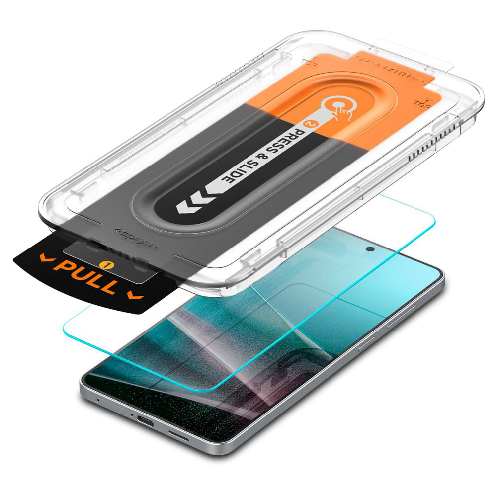 Schutzfolie Spigen GlastR EZ FIT Pro für Samsung Galaxy S25 Edge S937, gehärtetes Glas, Vollkleber