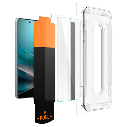 Schutzfolie Spigen GlastR EZ FIT Pro für Samsung Galaxy S25 Edge S937, gehärtetes Glas, Vollkleber