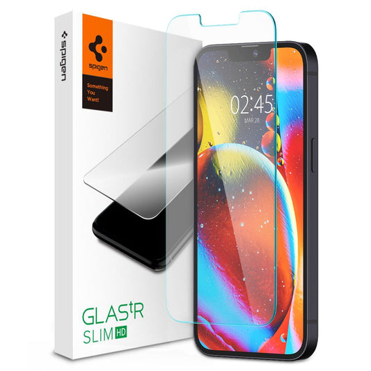 Schutzfolie Spigen GlastR Slim für Apple iPhone 14 Plus / 13 Pro Max, gehärtetes Glas, Full Glue AGL03382