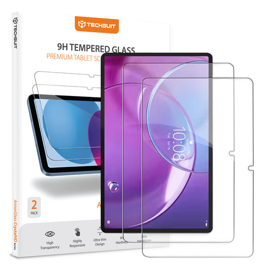 Techsuit ArmorGlass CrystalHD Displayschutzfolie für Lenovo Idea Tab Pro Gen 2, gehärtetes Glas, Full Glue, 2 Stück Set