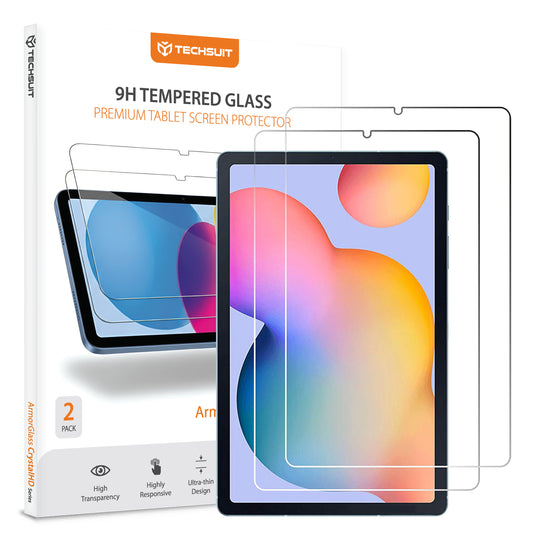 Schutzfolie Techsuit ArmorGlass CrystalHD für Samsung Galaxy Tab S6 Lite (2024), gehärtetes Glas, Full Glue, Set mit 2 Stück