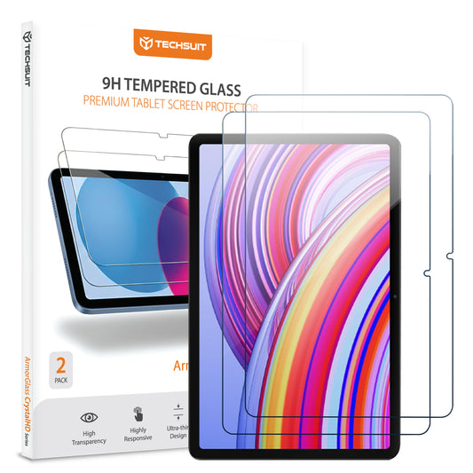 Schutzfolie Techsuit ArmorGlass CrystalHD für Xiaomi Redmi Pad Pro / Pad Pro 5G / Poco Pad, gehärtetes Glas, Full Glue, Set mit 2 Stück.