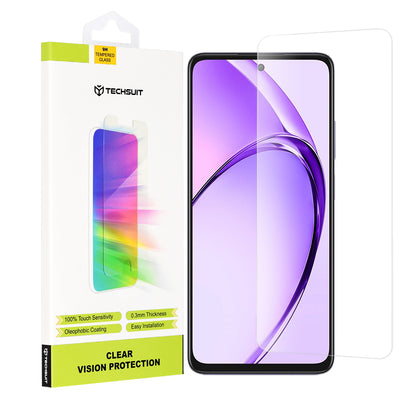 Techsuit Clear Vision Displayschutzfolie für Oppo A80, gehärtetes Glas, Full Glue