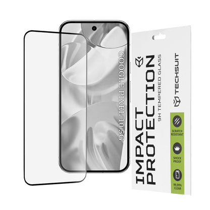 Techsuit Screen Protector Film for Google Pixel 10, Tempered Glass, Full Glue, 111D, Black