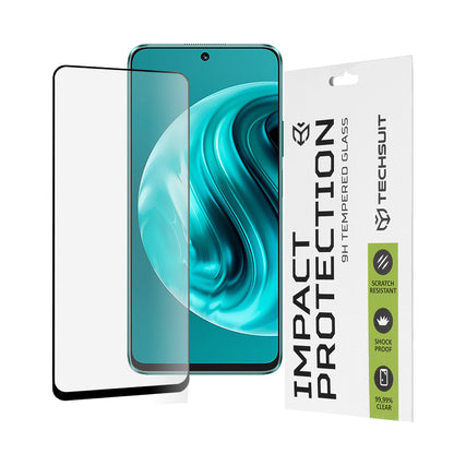 Techsuit Displayschutzfolie für Huawei nova 13i / nova 12i, gehärtetes Glas, Full Glue, 111D, Schwarz