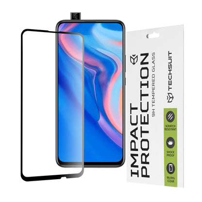 Techsuit Displayschutzfolie für Huawei Y9 Prime (2019) / P Smart Z, gehärtetes Glas, Full Glue, 111D, Schwarz