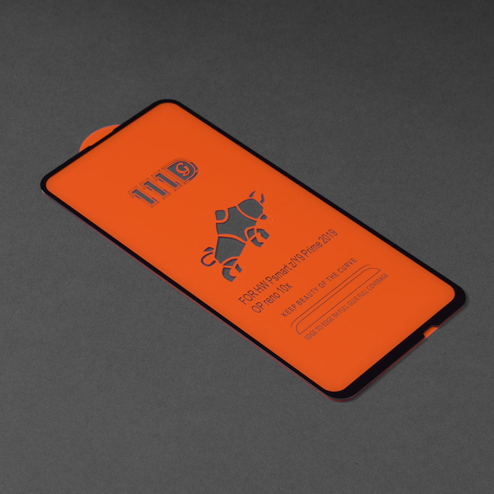 Techsuit Displayschutzfolie für Huawei Y9 Prime (2019) / P Smart Z, gehärtetes Glas, Full Glue, 111D, Schwarz
