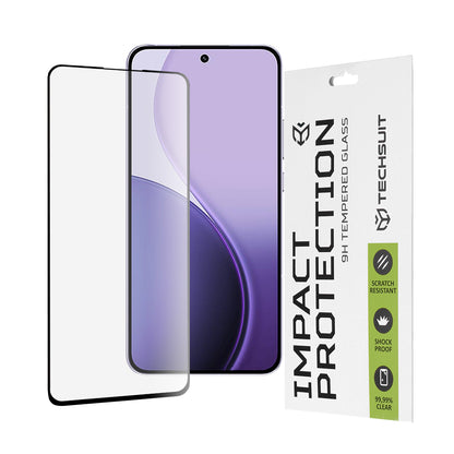Techsuit Screen Protector Film for Oppo Reno14 F, Tempered Glass, Full Glue, 111D, Black