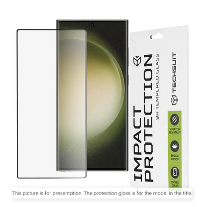 Techsuit Screen Protector Film for Realme P4x 4G / P4 Lite 4G, Tempered Glass, Full Glue, 111D, Black