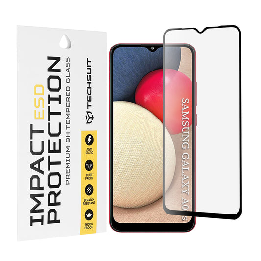 Techsuit Displayschutzfolie für Samsung Galaxy A04e A042 / M04 M045 / A03 A035 / A03 Core A032, gehärtetes Glas, Full Glue, Schwarz