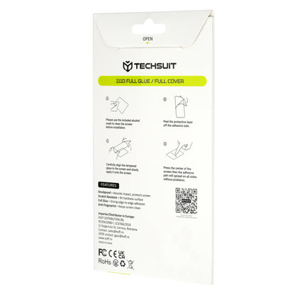 Techsuit Screen Protector Film for Samsung Galaxy A27 5G, Tempered Glass, Full Glue, 111D, Black