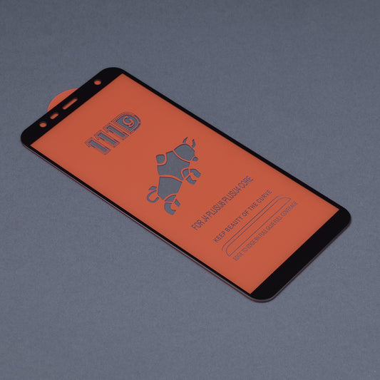 Techsuit Displayschutzfolie für Samsung Galaxy J6+ J610 / J4 Plus (2018) J415, gehärtetes Glas, Full Glue, 111D, Schwarz