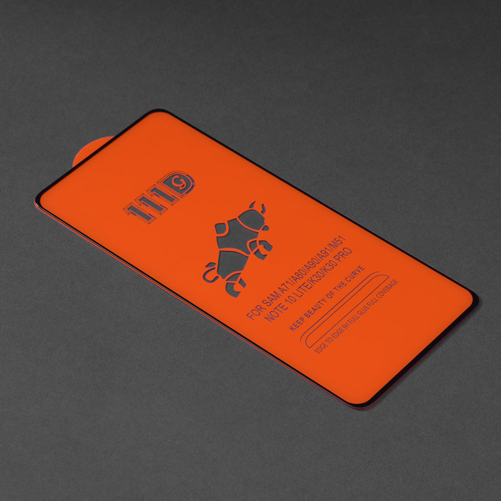 Techsuit Displayschutzfolie für Samsung Galaxy M51 M515 / A71 5G A716 / Note10 Lite N770, gehärtetes Glas, Full Glue, 111D, Schwarz